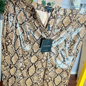 JLUXLABEL Faux Leather Edin Snakeskin Pants